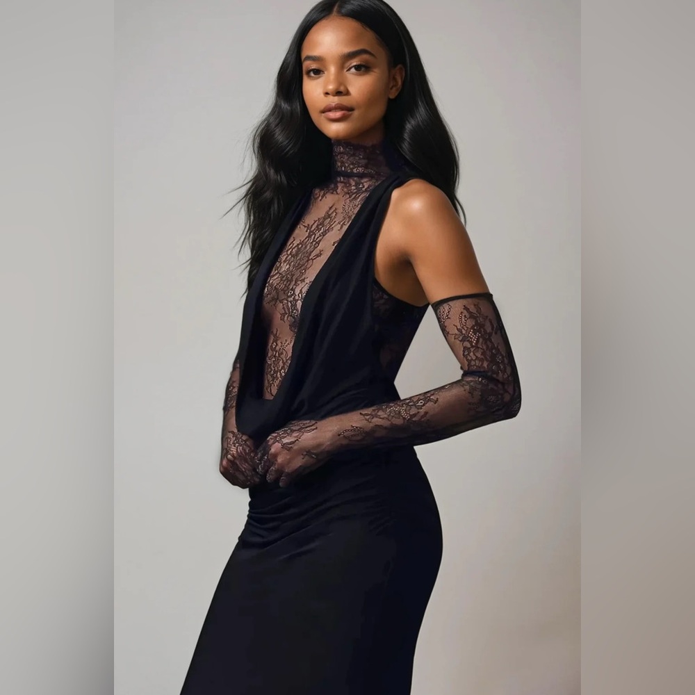Elegant Black Lace Dress